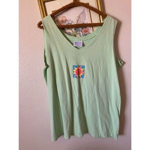 Pastel Green Summer Tank w Sun